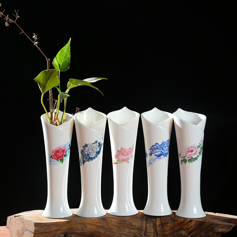 陶瓷小花瓶简约复古花器水培家居装饰品客厅桌面花插摆件创意花瓶
