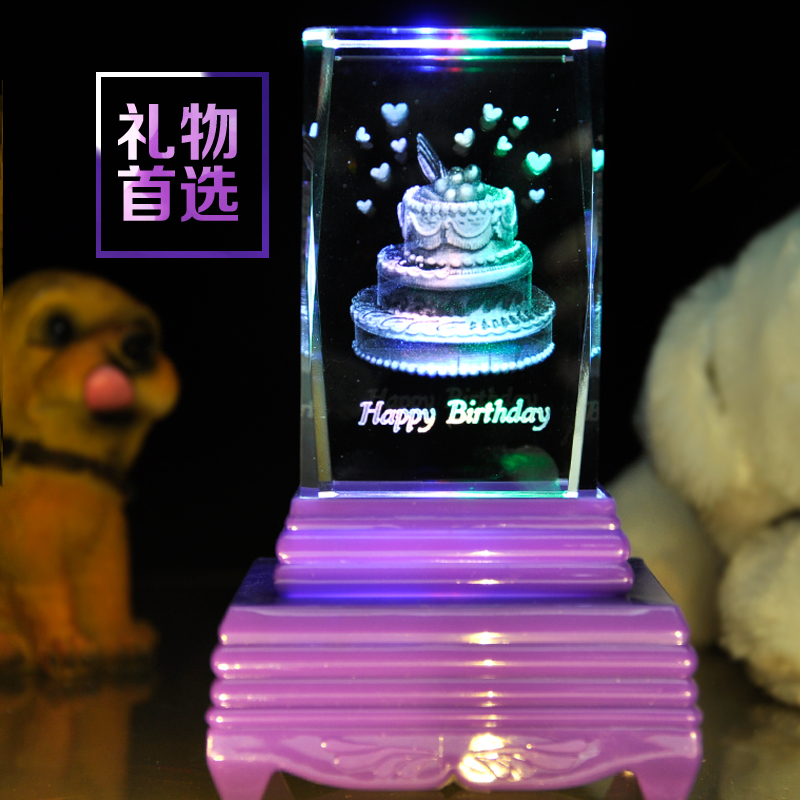 创意十二星座3D内雕水晶台面摆件结婚生日送朋友创意DIY新奇礼品