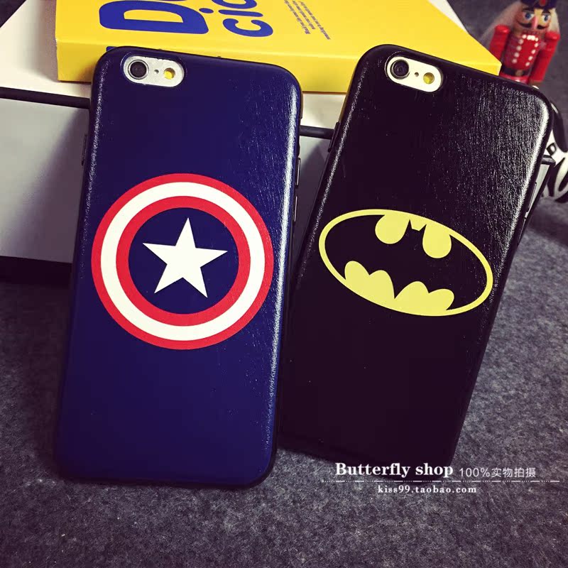 美国队长蝙蝠侠创意硅胶iphone6手机壳欧美情侣苹果6plus硅胶软壳