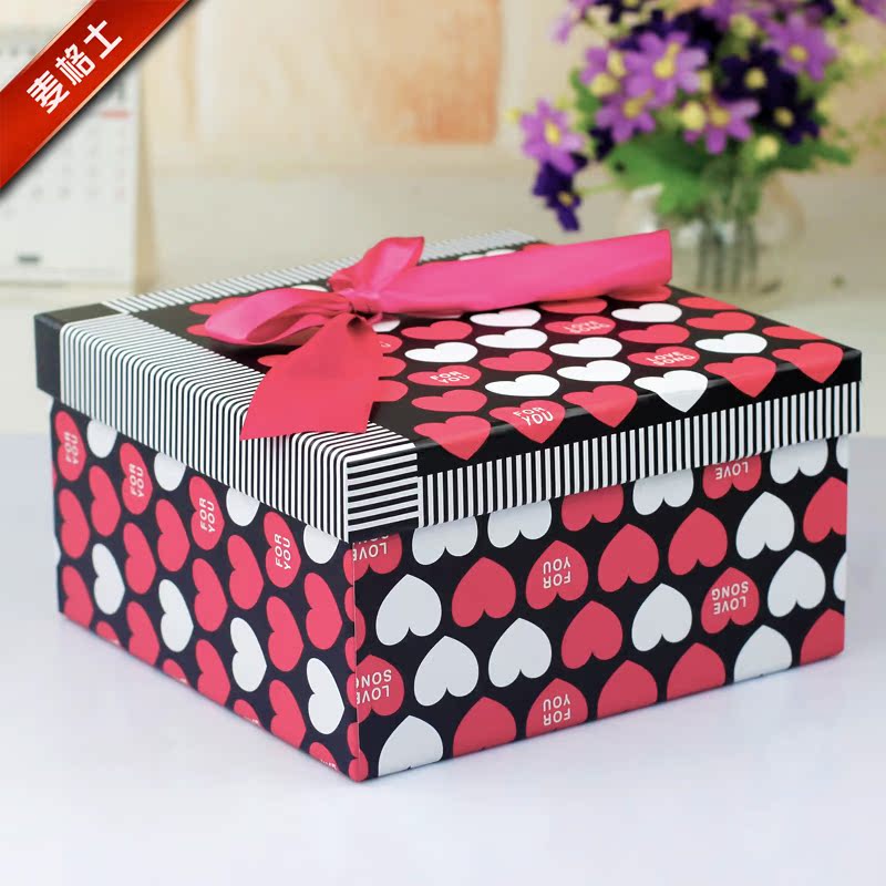 心形情人礼品盒 手工正方形  包装盒