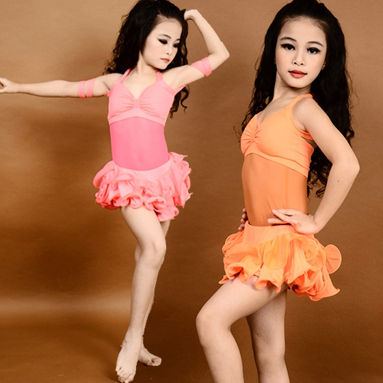 儿童肚皮舞练习服装少儿东方拉丁舞蓬蓬短裙套装女童练功表演服装