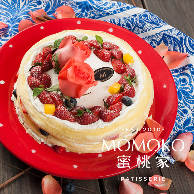 MOMOKO蜜桃家_法式千层裸蛋糕/草莓蓝莓鲜花/生日/情人节国庆礼物