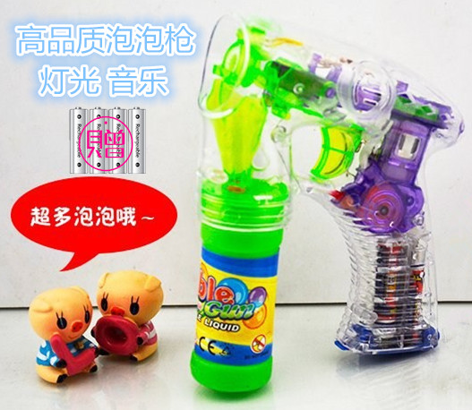 儿童全自动透明电动泡泡枪 音乐灯光泡泡机吹泡泡玩具送2瓶泡泡水