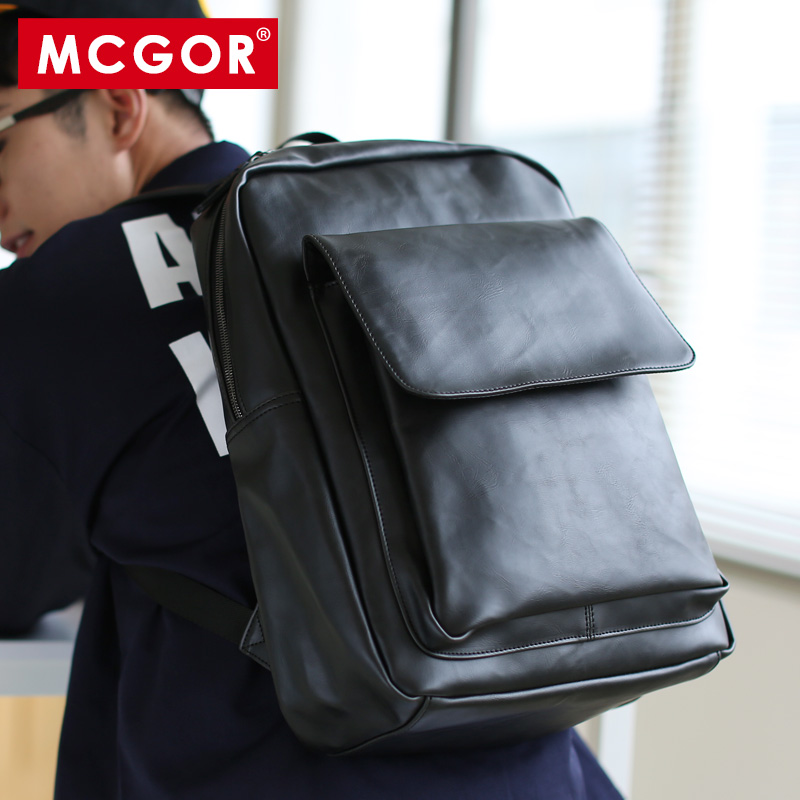 MCGOR 新款男士背包中学生书包 韩版双肩包旅行包电脑包潮男包包