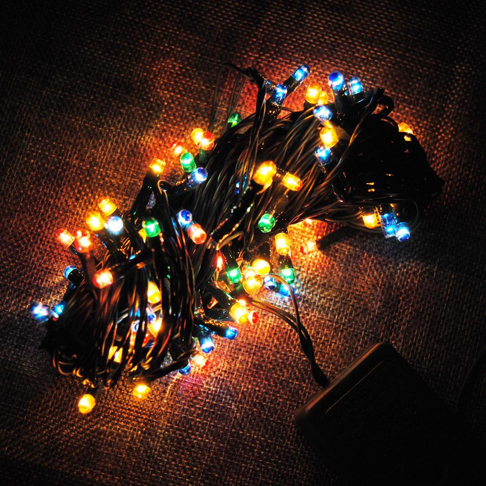 热销加长10m彩色米灯串 圣诞灯条节日装饰场地布置用灯圣诞节闪灯
