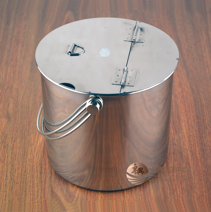 加厚不锈钢翻盖式手提冰桶 糖水桶 饮料桶 外出便携桶 冷饮桶12cm
