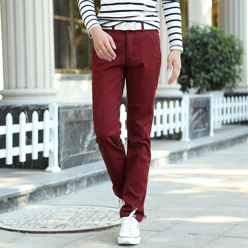 加绒加长男裤韩版直筒修身冬季保暖纯棉高个120法兰绒青年休闲裤