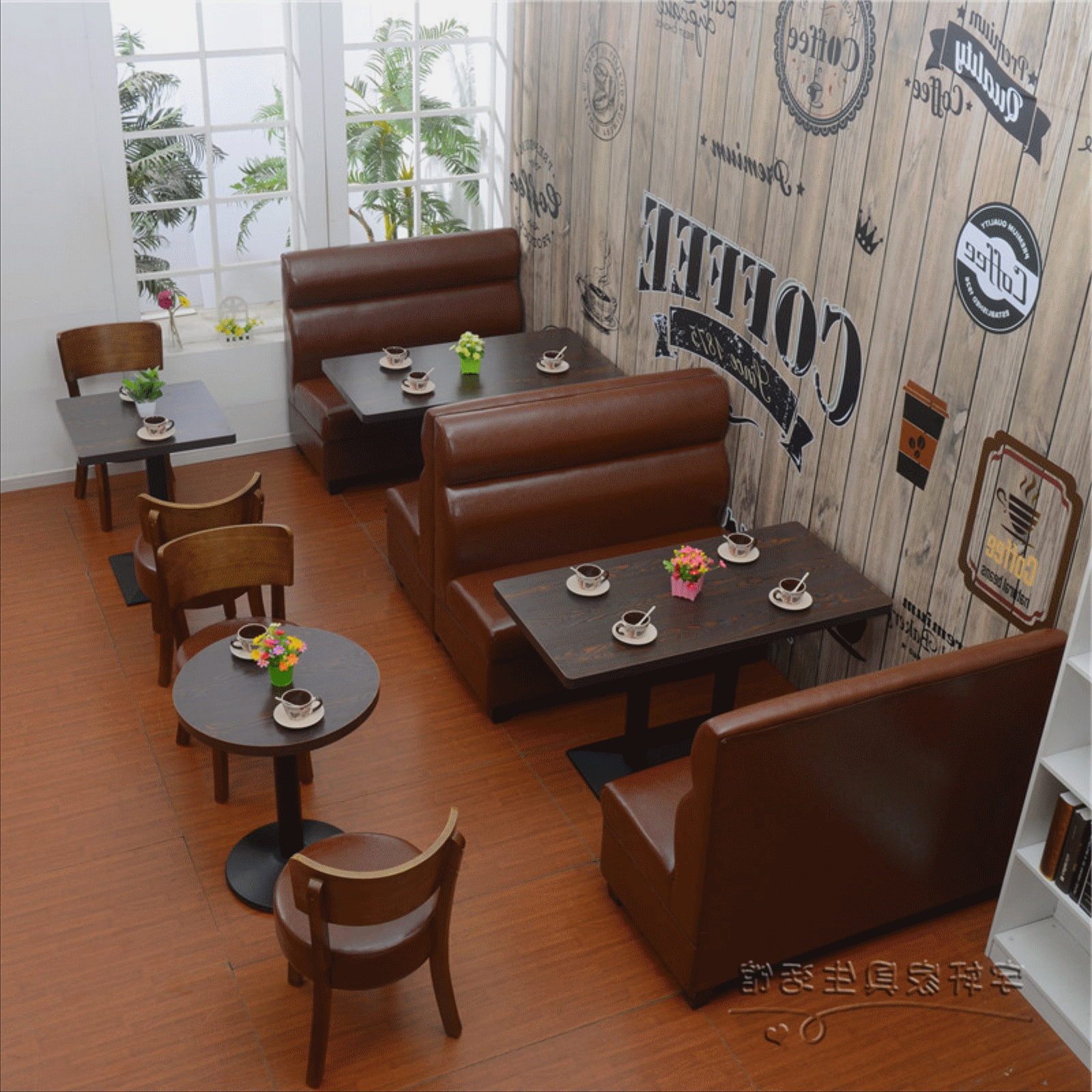 椅组合卡座 快餐桌椅 甜品店沙发奶茶店桌咖啡厅沙发 西餐厅靠墙