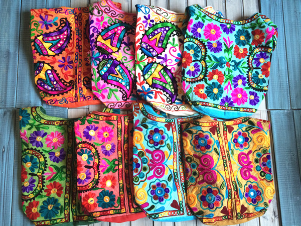 泰国印度尼泊尔东南亚民族风嬉皮重磅手工刺绣花流浪系 斜挎布包