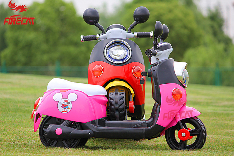 儿童电动车摩托车玩具车可坐小孩电动汽车宝宝三轮车米奇电瓶车