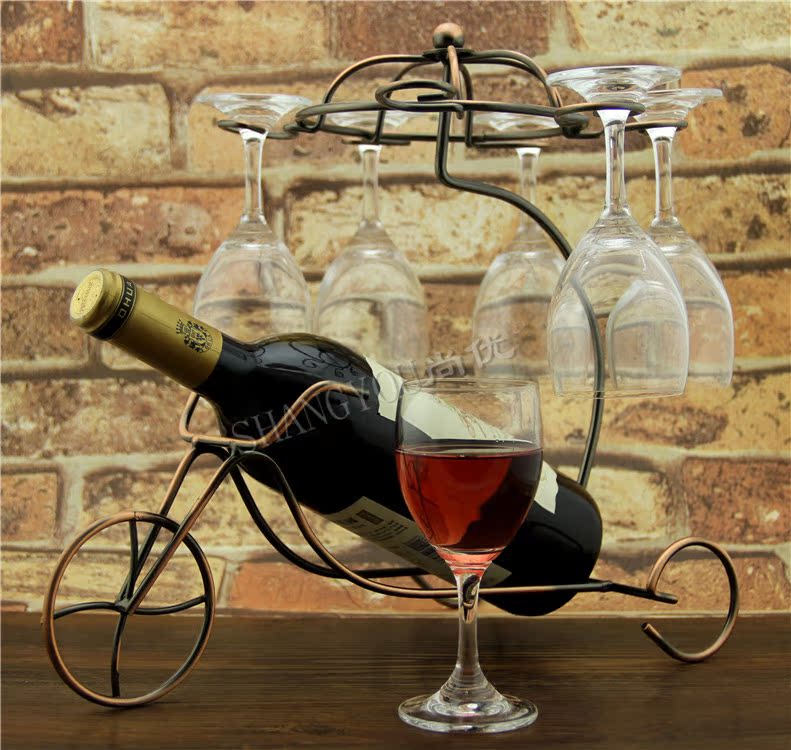 新款创意欧式红酒架铁艺镀铜红酒杯架酒杯倒置架葡萄酒架子