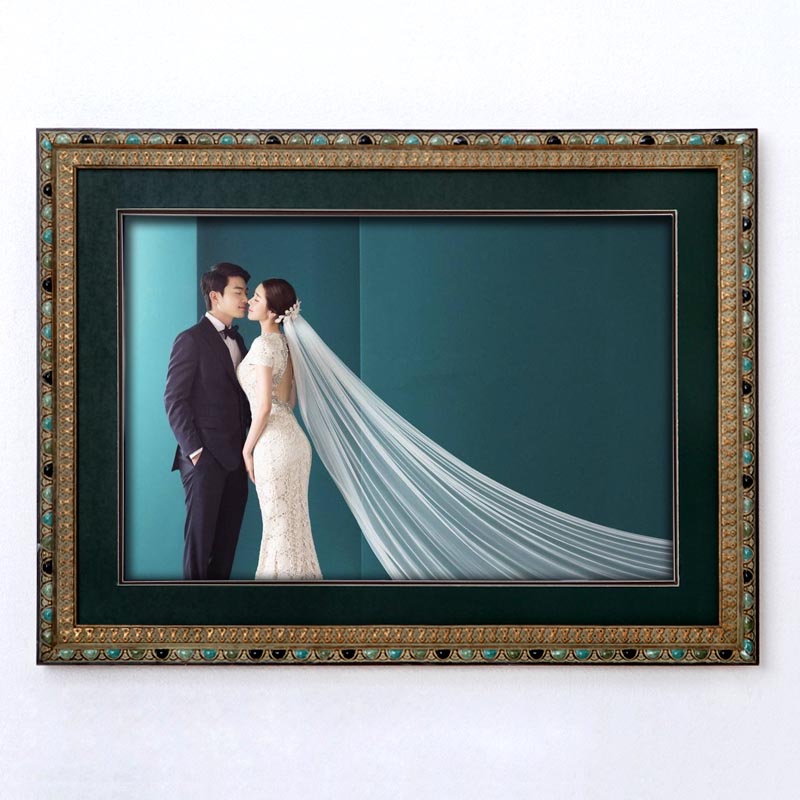 北欧宜家创意相框婚纱画框挂墙实木镜框纯手定制结婚照片高清放大