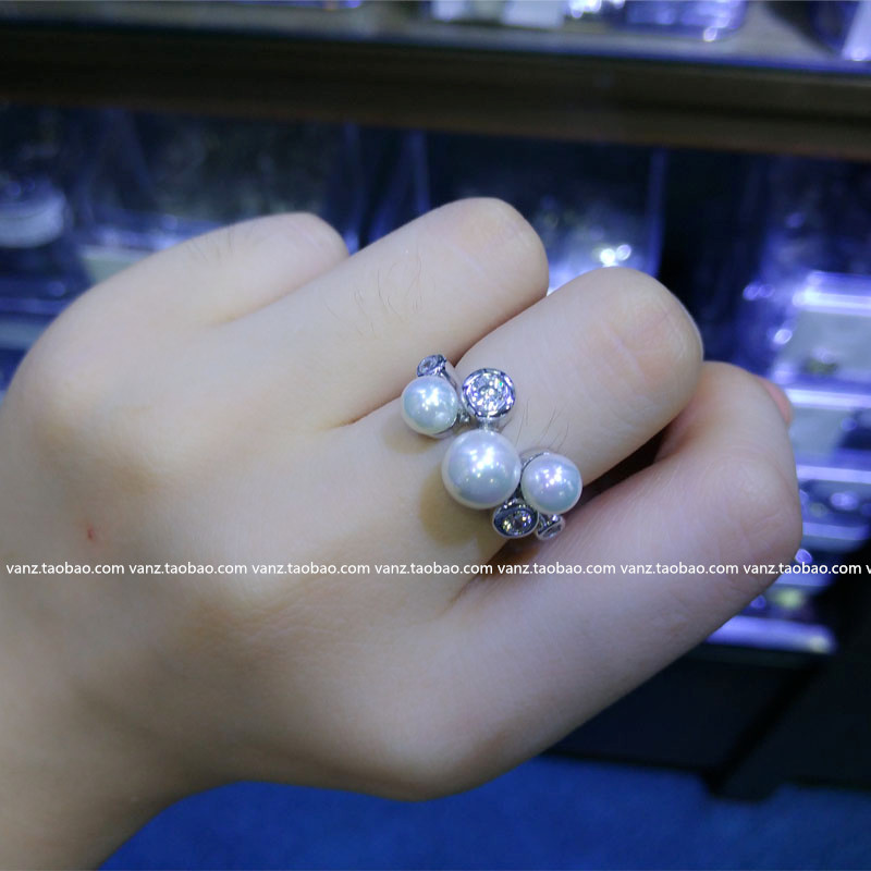 打折促销 925纯银大贝珍珠戒指女款 时尚镶钻 优雅名媛独特设计款