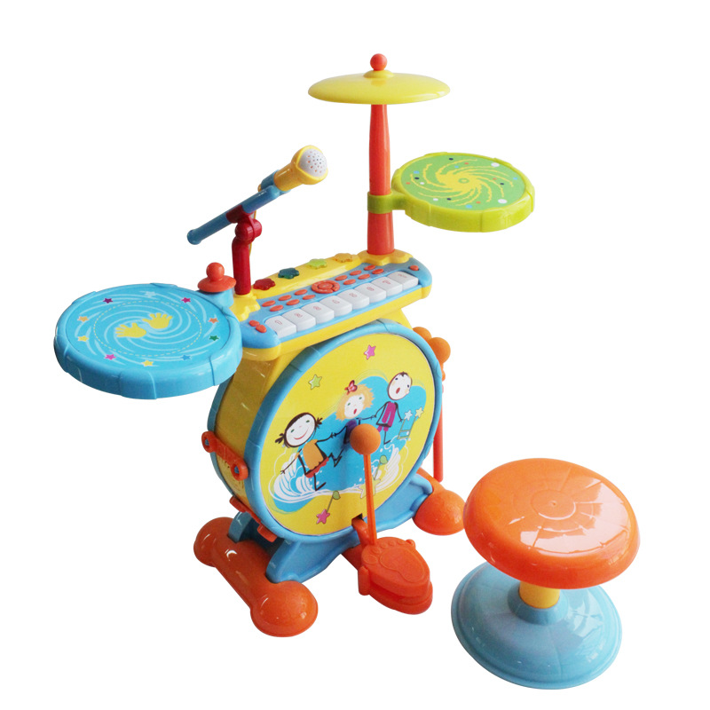 宝丽 儿童玩具爵士架子鼓 组合爵士鼓爵士鼓 乐器早教 益智玩具