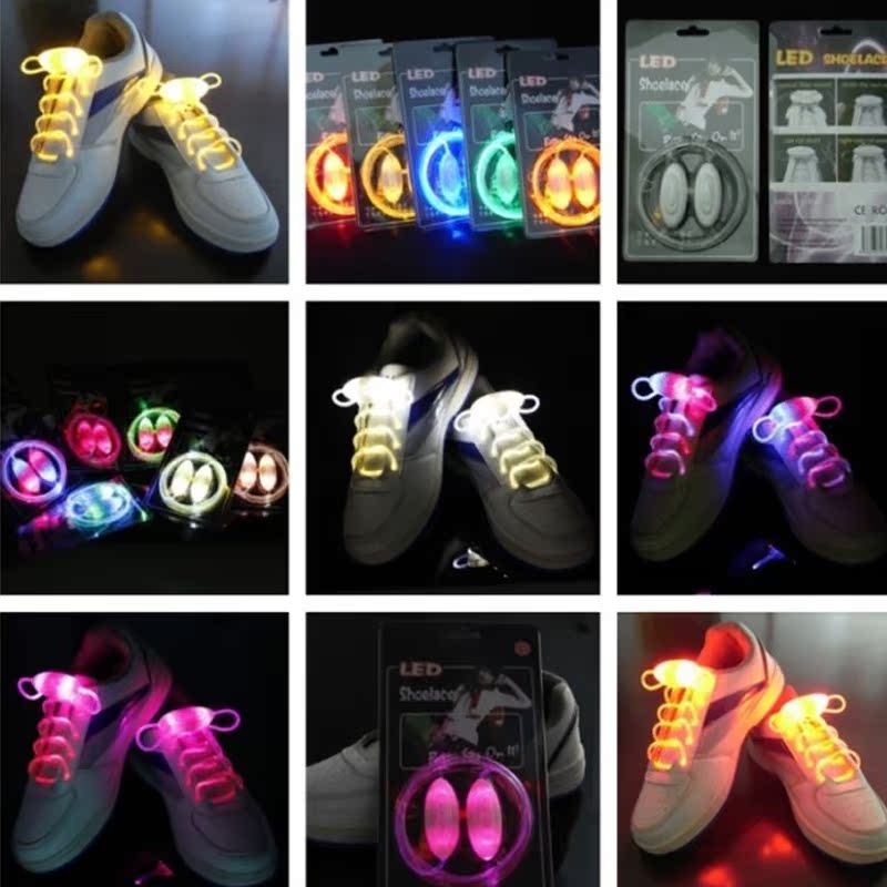 LED闪光夜光鞋带 情侣鞋带发光 专卖圆批发 创意12色含电池挺好