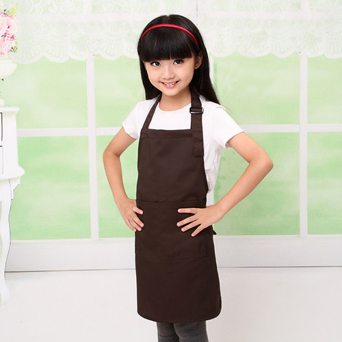 棉日式韩国版儿童小孩围裙绘画画室幼儿园亲子厨师演出服宝宝罩衣