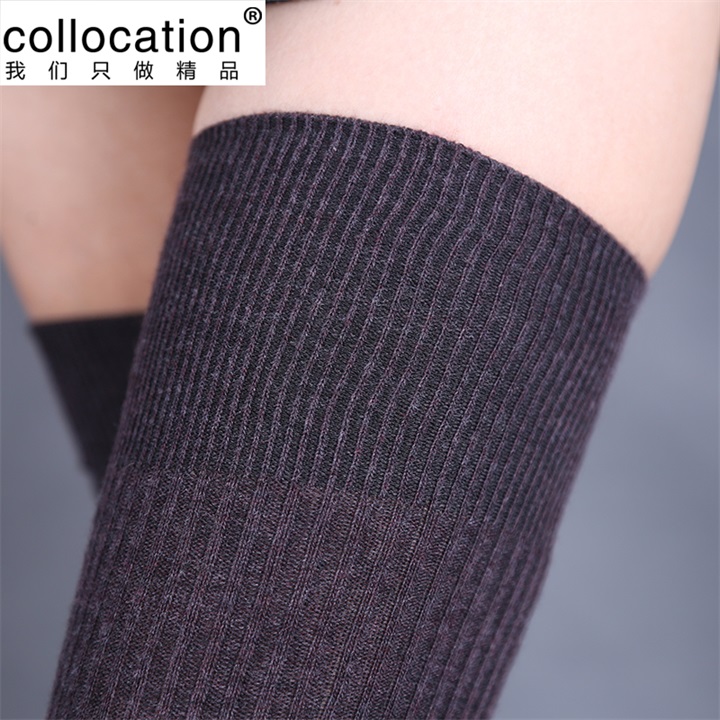 秋冬季韩国针织过膝袜日系学生女高筒袜子大腿堆堆长筒袜加厚保暖