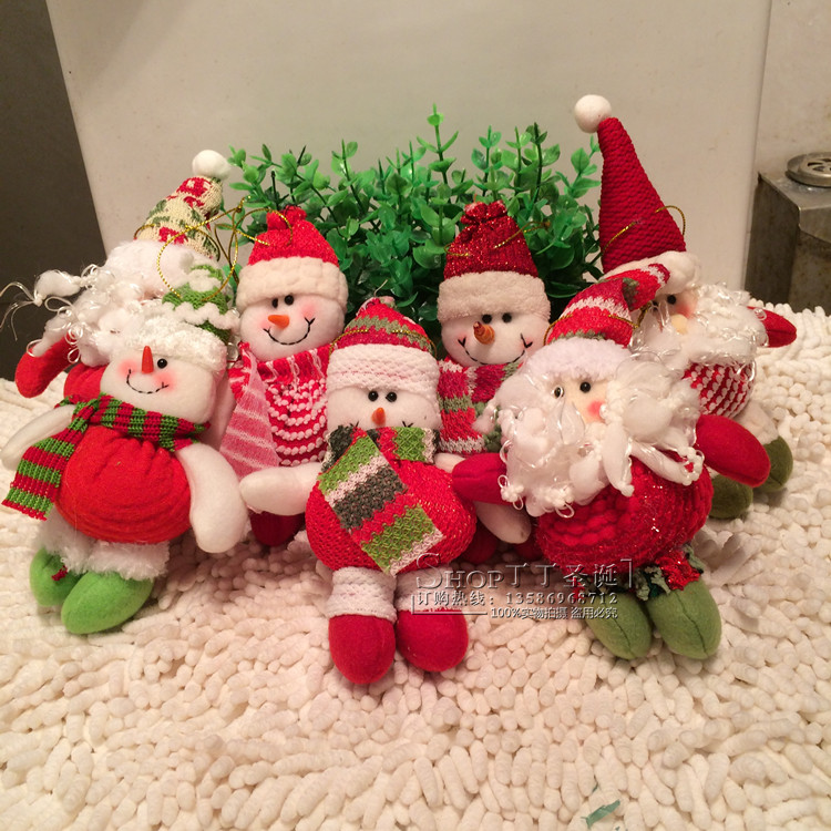 圣诞节装饰品圣诞树配件圣诞老人雪人小公仔挂件布偶娃娃圣诞礼物