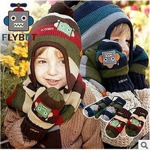 机器人儿童手套韩国宝宝手套秋冬季男童女童冬款韩版冬天手套