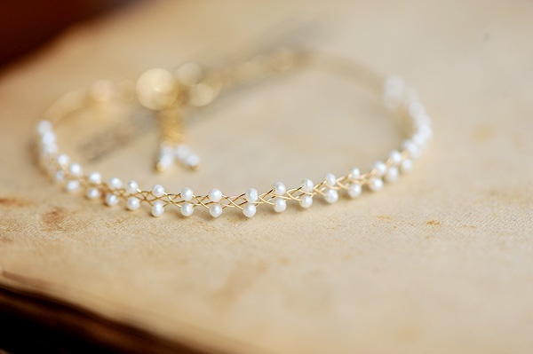 【公主的花环】温柔极小珍珠14k包金编织手环