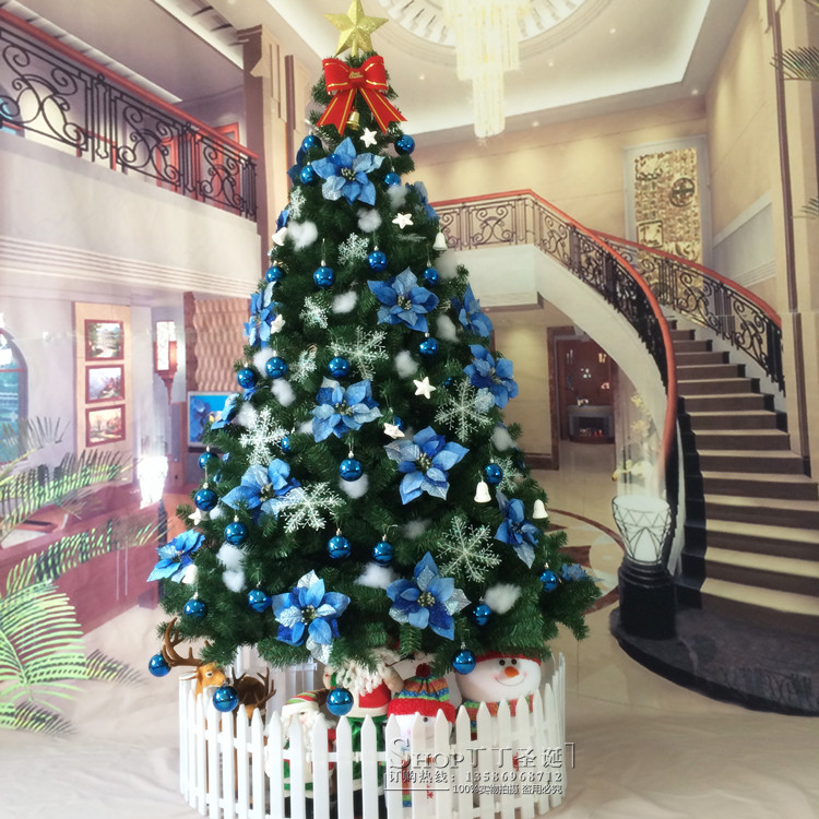 蓝色挂饰 圣诞树2.7米 绿色圣诞树套餐 加密圣诞树 圣诞节用品