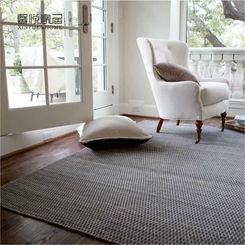 馨悦 印度进口手工编织羊毛地毯 现代宜家茶几客厅卧室沙发地毯