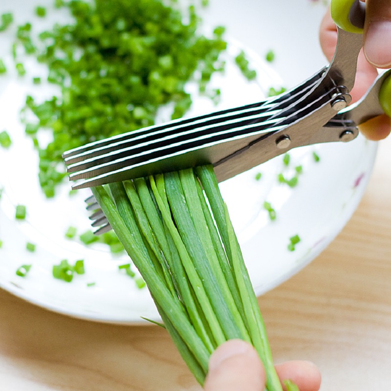 葱花剪刀锋利厨房用品 不锈钢五层葱花剪紫菜碎食剪强力多层剪刀