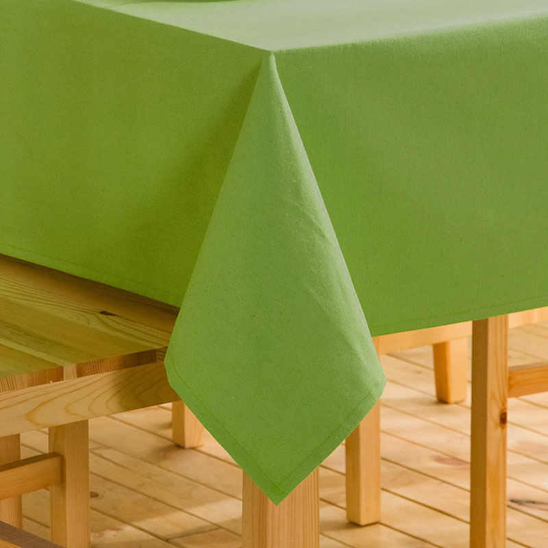 和朴 现代居家简约布艺纯色帆布餐桌布茶几盖布 圆桌布可定制