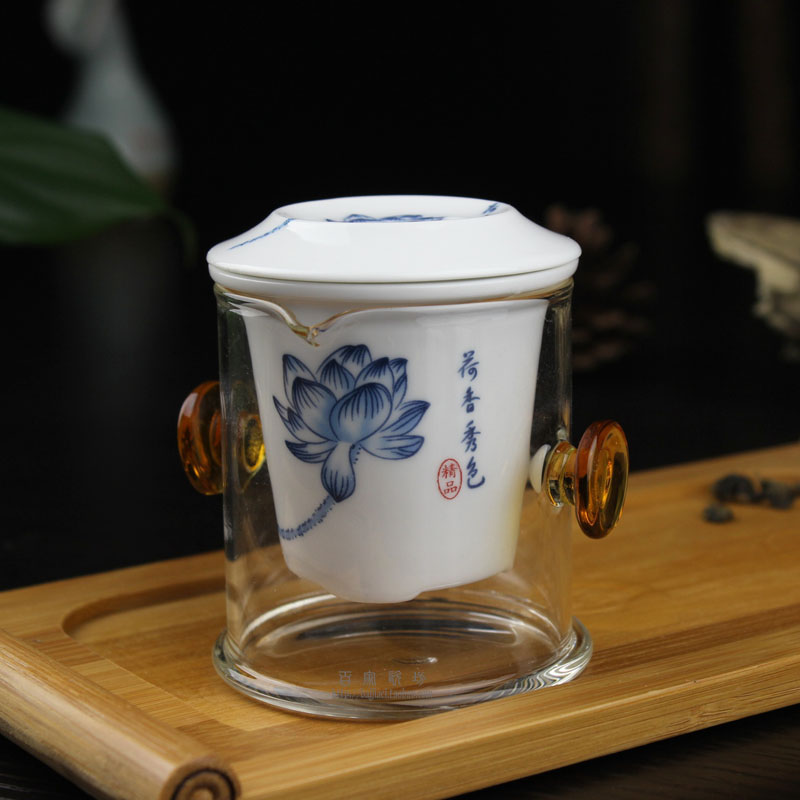 耐热加厚玻璃红茶泡冲茶器陶瓷不锈钢内胆过滤泡茶壶普洱茶具茶杯