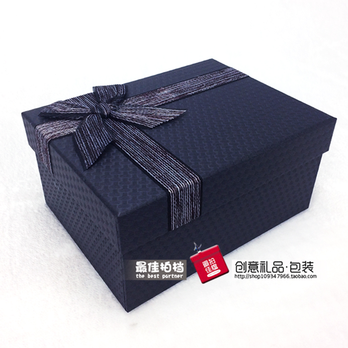 上新黑色长方形礼品盒特大号红色粉色礼物包装盒 超大绿色礼盒子