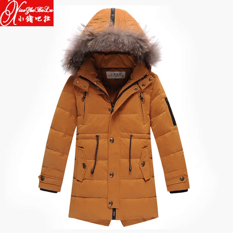 2014年新款正品秋冬季童装儿童羽绒服男童中大童中长款加厚外套冬