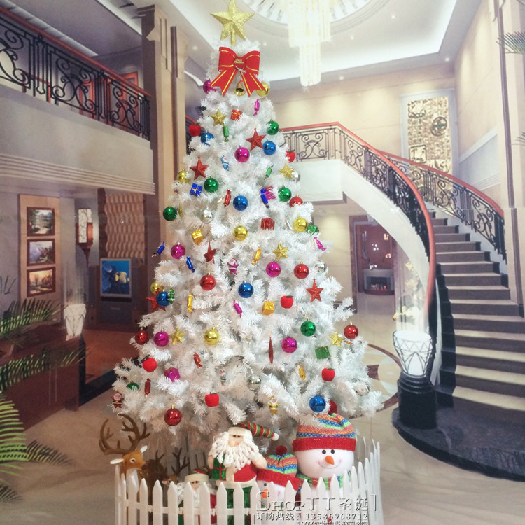厂家直销 白色圣诞树 1.5米豪华加密型圣诞树 混色挂饰圣诞配件
