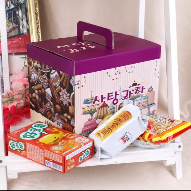 零食大礼包专用高档韩国礼品盒/,送礼高端大气 饼干 蛋糕 包装盒