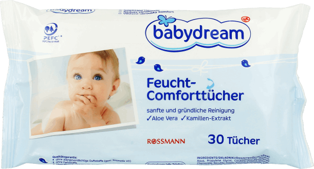 德国babydream婴幼儿湿纸巾 温和柔软舒适型 30抽/包