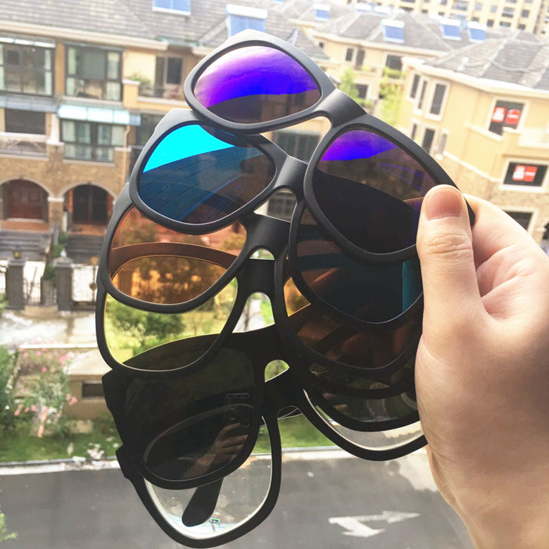 磁吸偏光近视太阳镜夹片 男双层塑钢眼镜框架 女两用贴片墨镜套镜