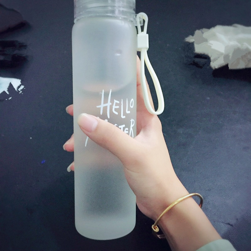 耐热外带变色玻璃杯便携水杯随手杯 创意柠檬磨砂随身带杯子水瓶