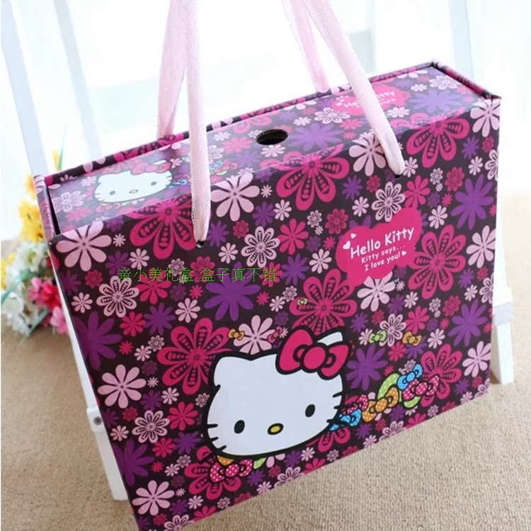 紫色KT猫抽屉盒新款上市回门礼盒生日礼盒现货供应厂价直销好货源