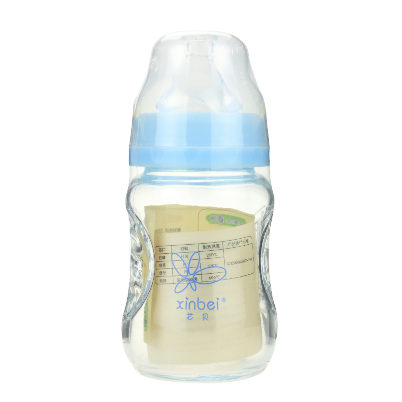 玻璃奶瓶婴儿宽口径宝宝喝水防吐硅胶奶嘴用品