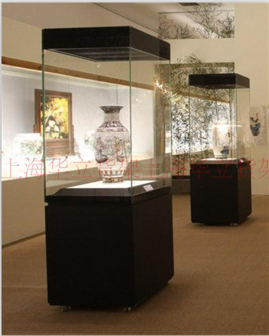 现货木质烤漆古玩瓷器古董展销会博物馆展柜展示柜独立玻璃柜