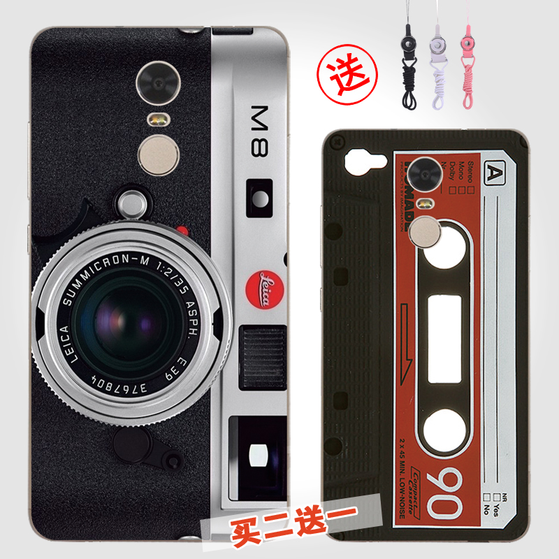 红米note4x标配手机壳高配硅胶套原创意伪装复古磁带相机苹果拆机