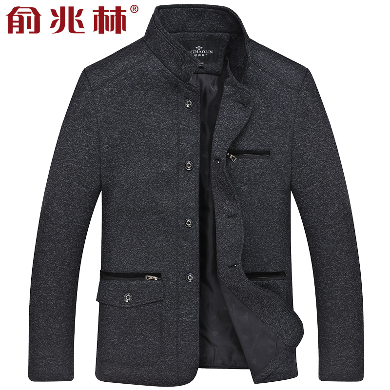 俞兆林爸爸装秋装外套 中年男士外套 老年人父亲夹克衫大码上衣