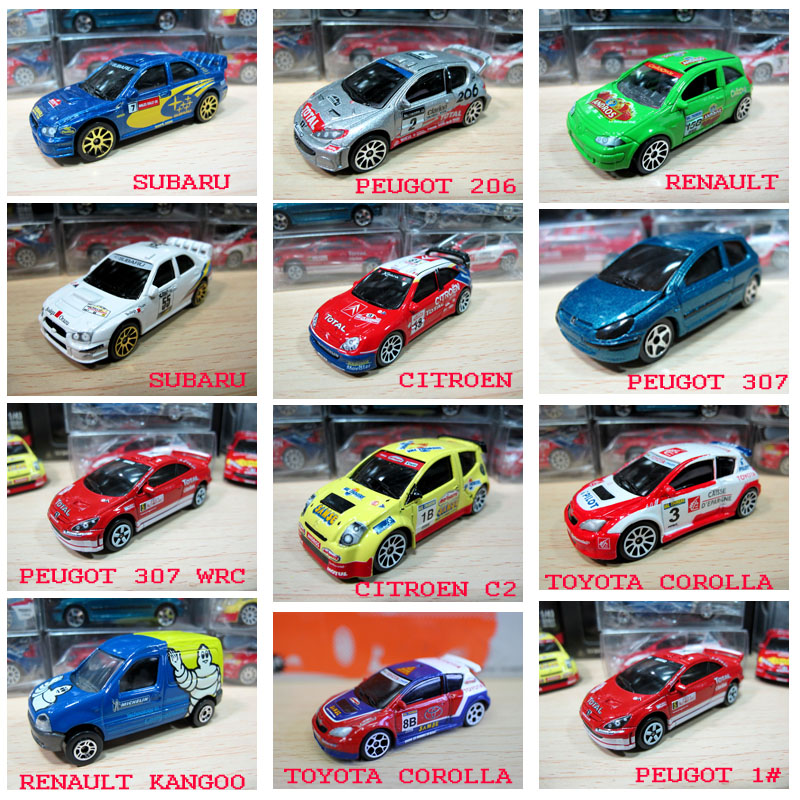 法国品牌外贸玩具车1 64合金汽车模型 拉力赛车仿真车模 多款