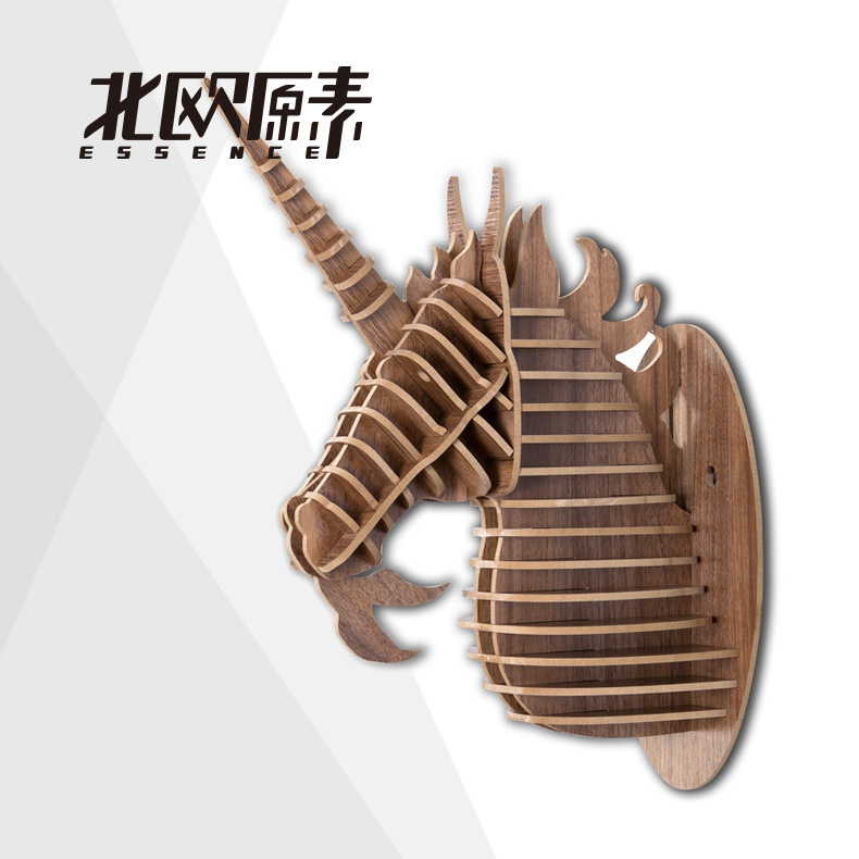 龙马精神unicorn独角兽壁饰创意动物造型头像马头像墙上装饰品