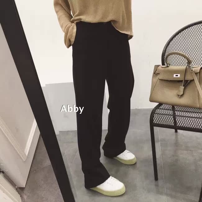 Abby 2016新款大气场超长西装裤扫街裤