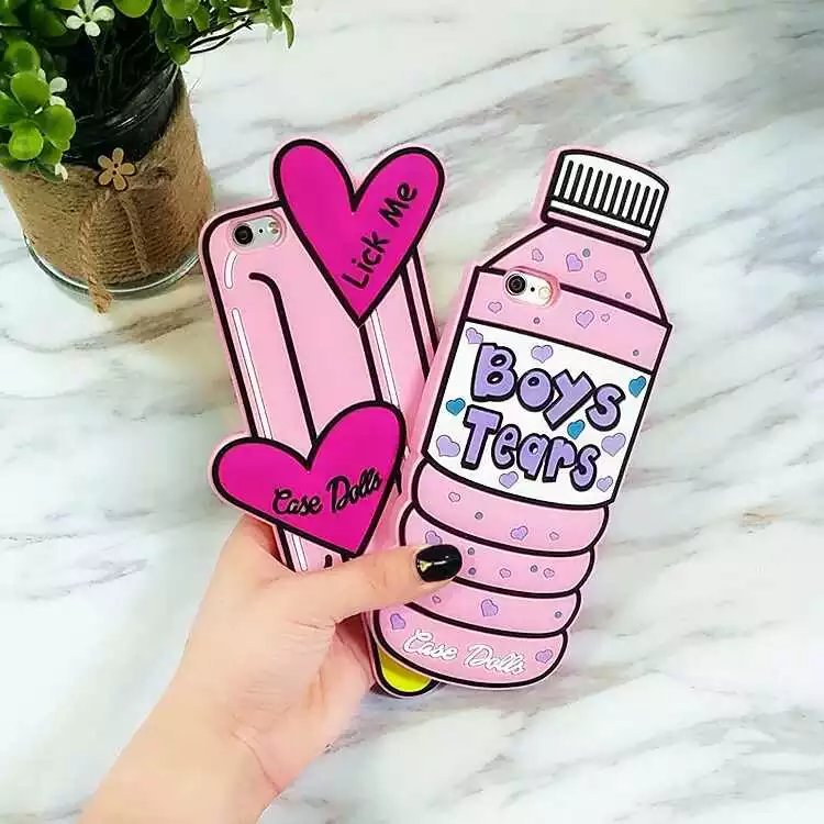 韩国粉色饮料瓶冰棍手机壳苹果iphone6s plus创意防摔7代 硅胶套