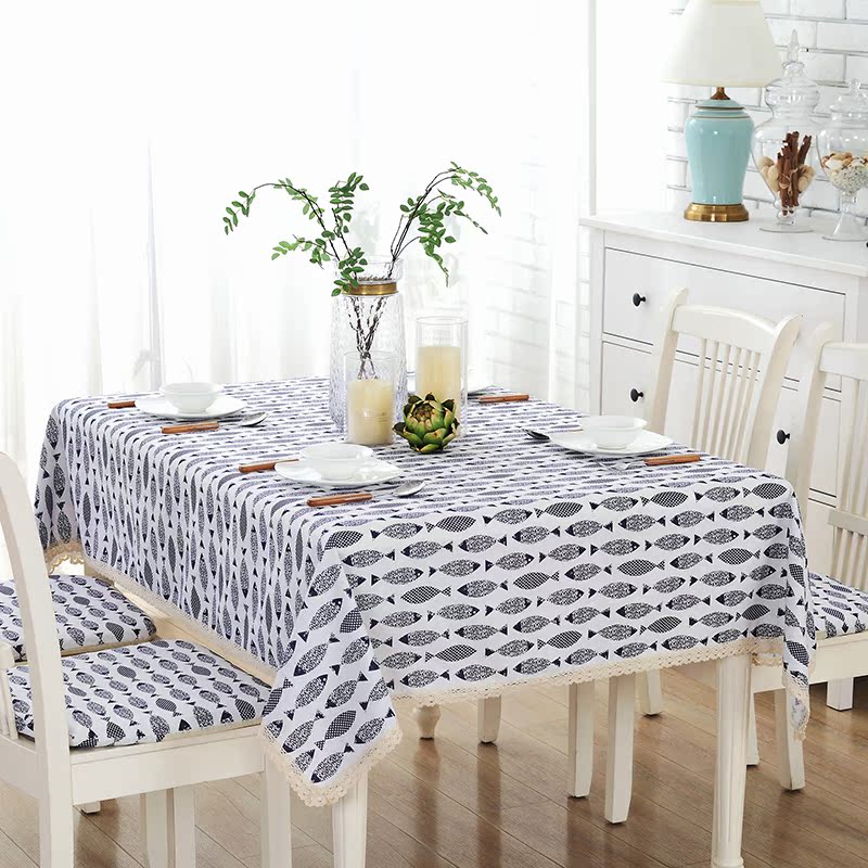灰色茶几桌布蕾丝餐桌布长方形布艺台布欧式圆形桌布棉麻镂空盖布
