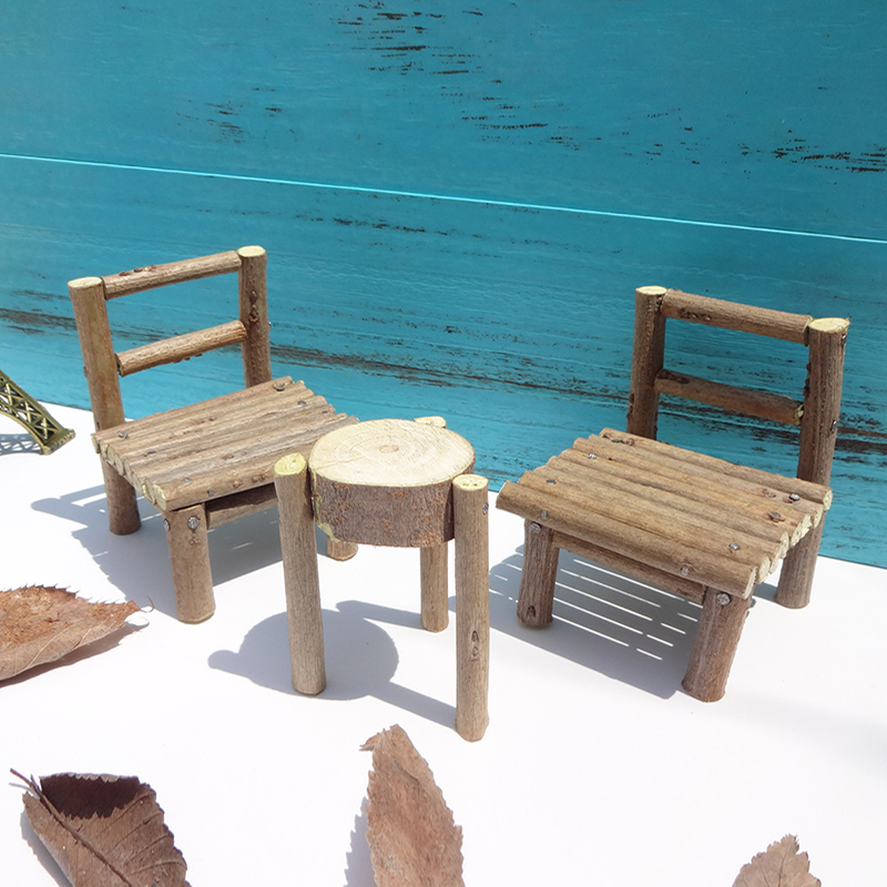 美式乡村小凳子木凳装饰品摆件zakka复古手工创意田园桌面摆件