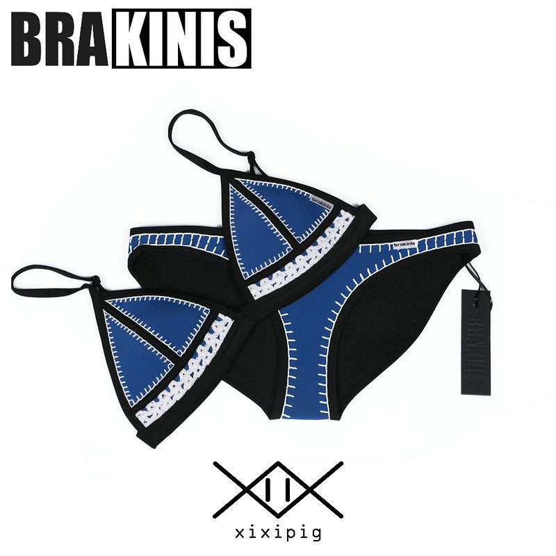 bikini澳洲正品泳衣女针织比基尼分体性感聚拢大小胸可爱三角分体