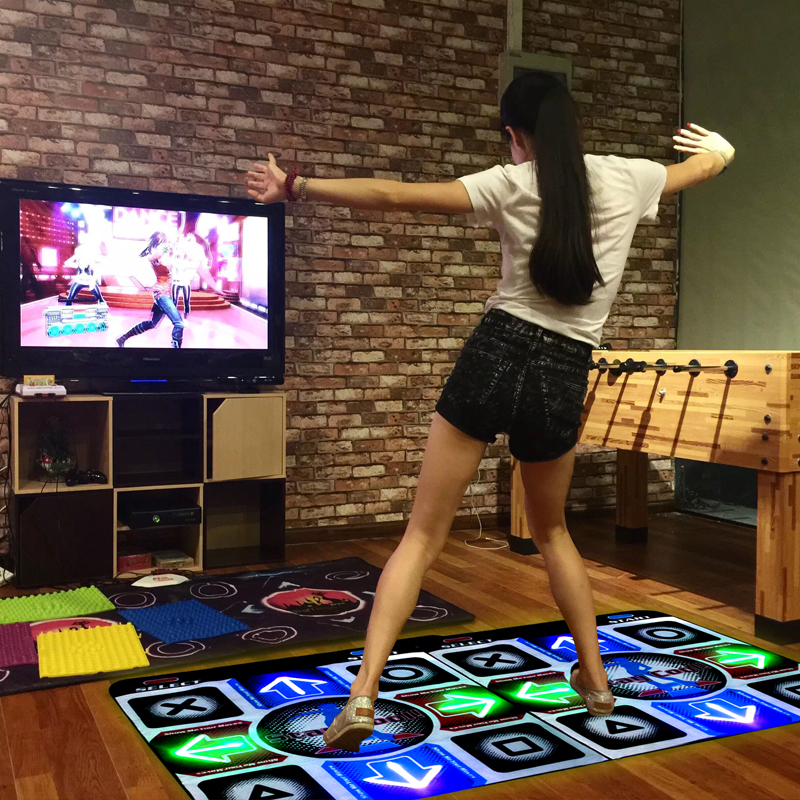 舞霸王双人跳舞毯LED发光 体感游戏机电视电脑两用高清加厚跳舞机