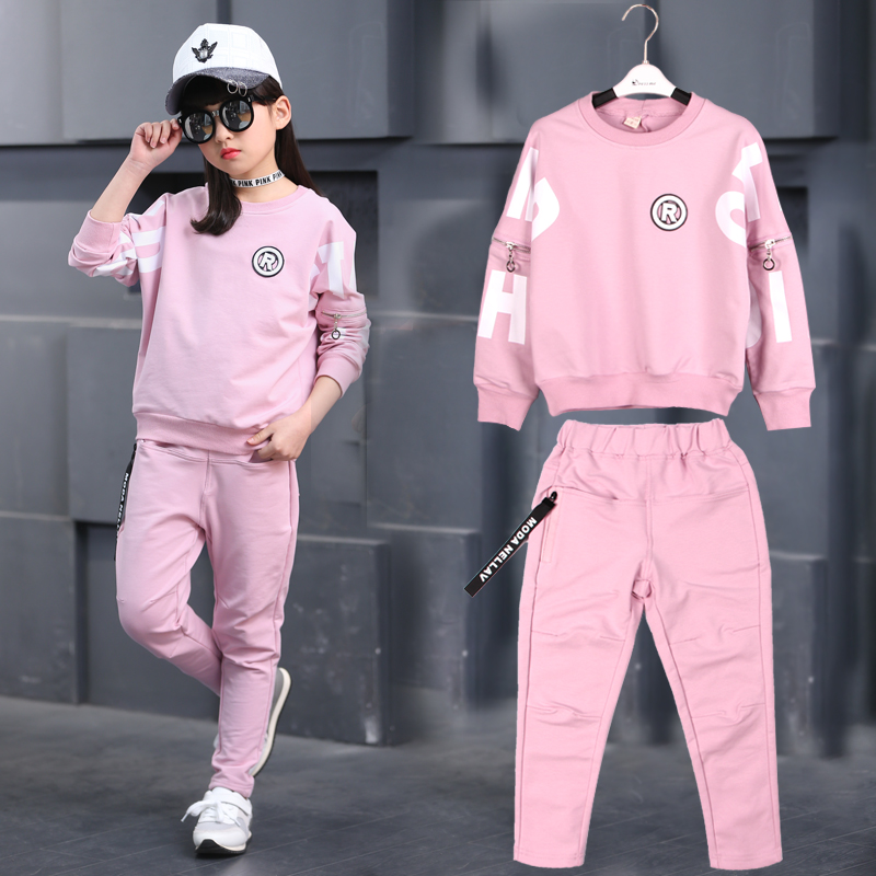 女童秋装套装2017新款韩版潮4-6岁儿童运动长袖中大童纯棉两件套